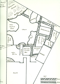 original drawing of liz and mikes garden